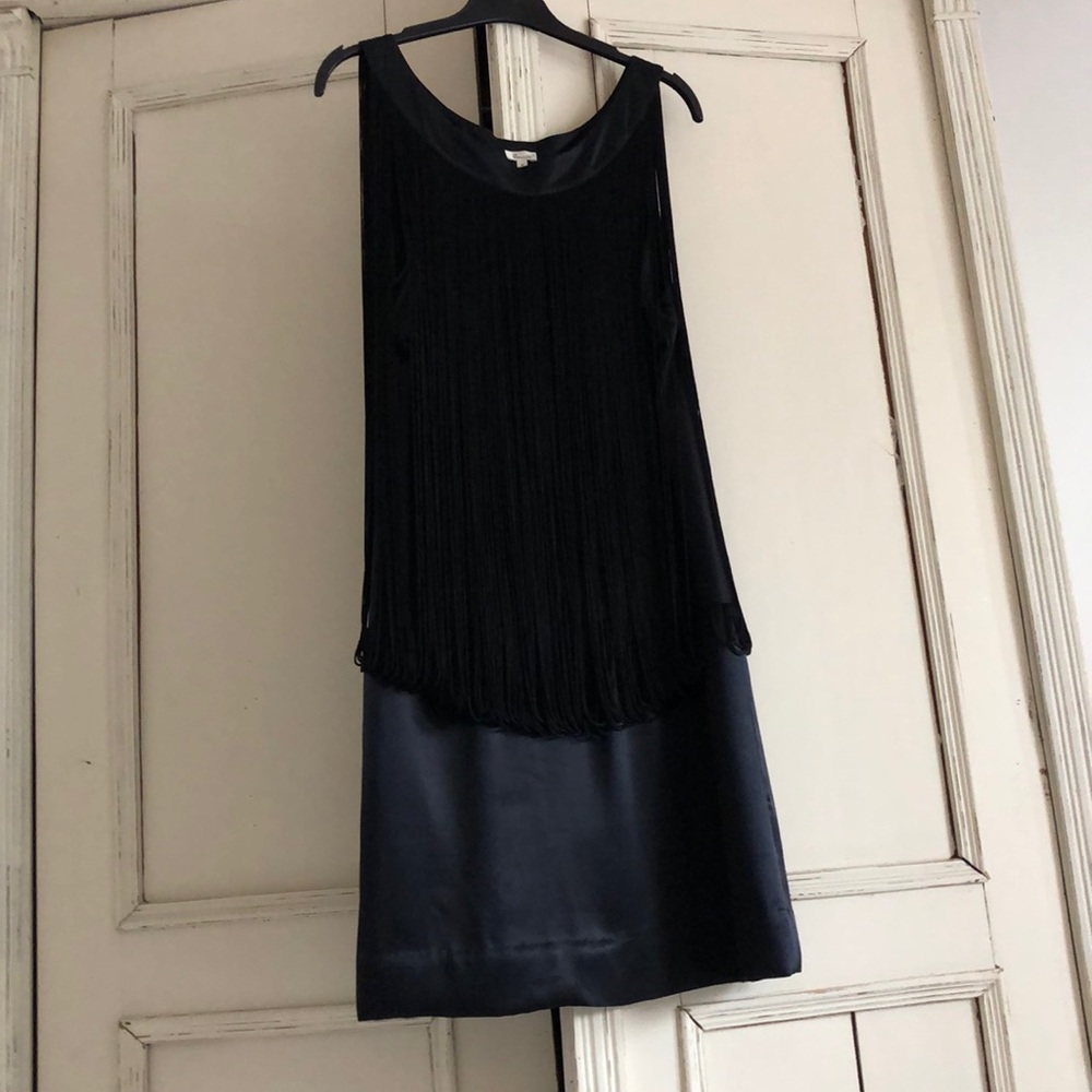 Flounce London Fringe Black Dress